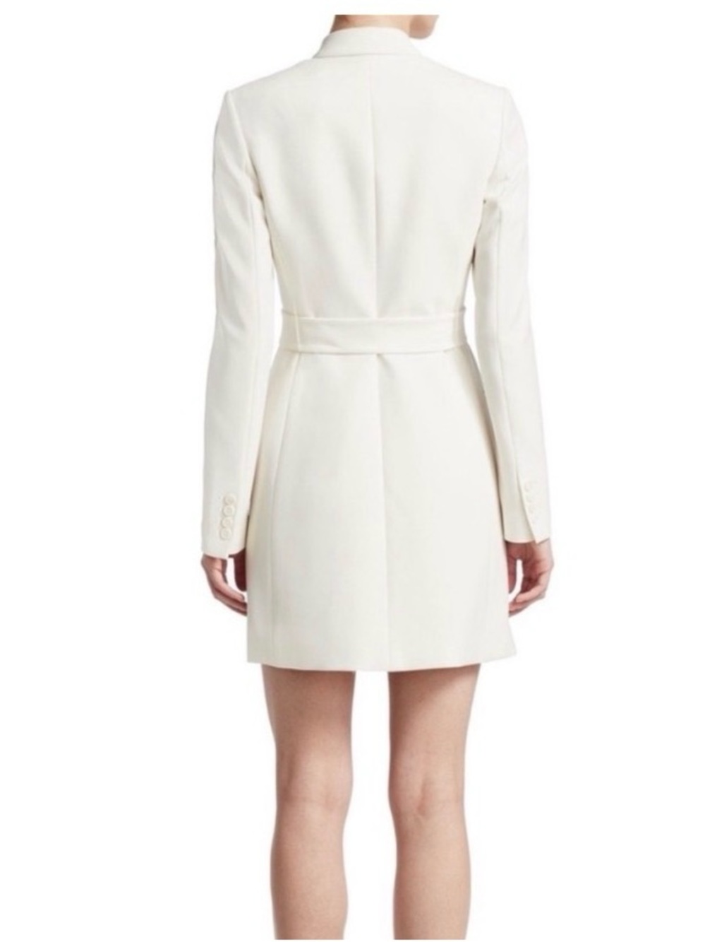 Theory White Double-Breasted Belted Blazer Dress admiral crepe - Picture 3 of 7